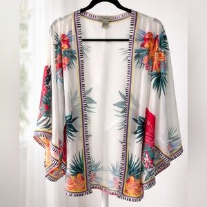 Flying Tomato Tropical Floral Kimono Cover-Up – Women’s Medium